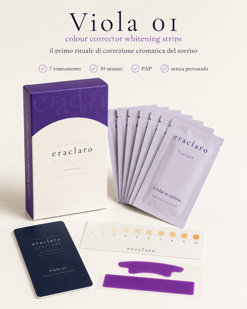 eraclaro Viola 01 — strisce sbiancanti correttore cromatico